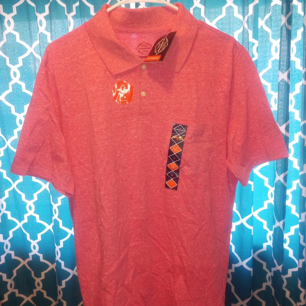 St. John's Bay Island Coral Snow HT Polo Performance Shirt